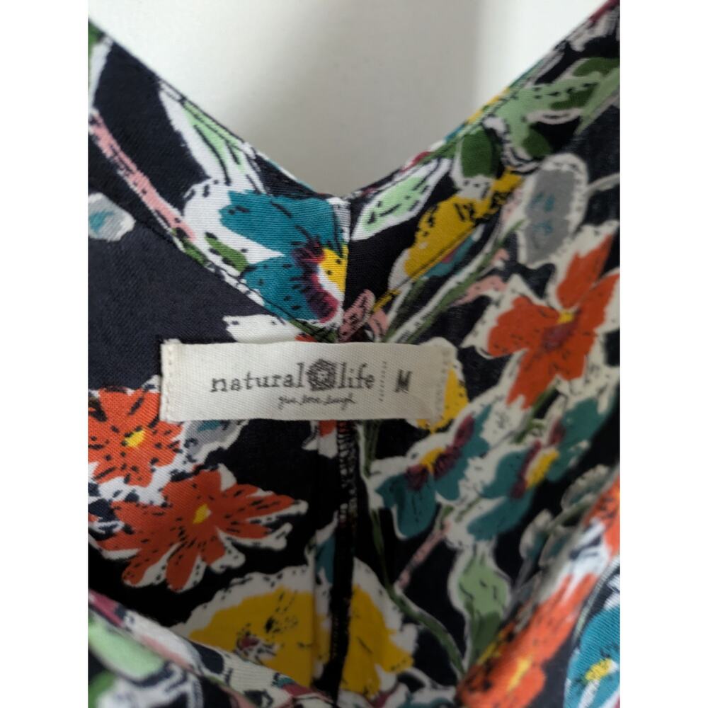 Natural Life Boho Floral Wide Leg Jumpsuit V-Neck Boho - Picture 5 of 5